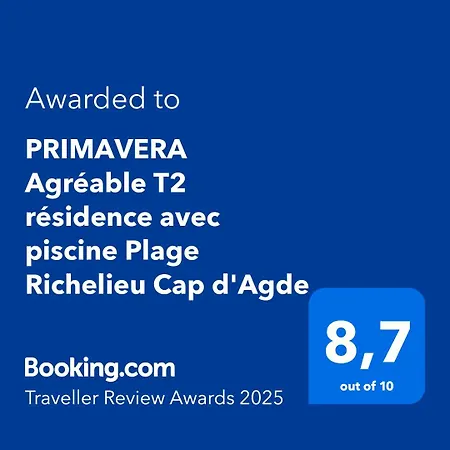 شقة Primavera Agreable T2 Avec Piscine Richelieu Cap D'agde آجد